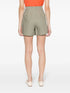 pleated detail linen shorts